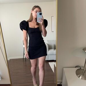 Asos denim NEW Black Puff Sleeve Dress